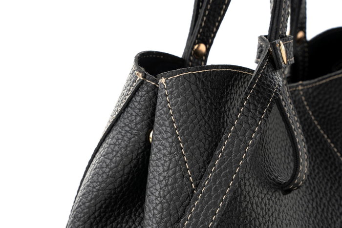 Lucky Bees Bolsa de Hombro 1274 Negro en CUERO DE POLIVINILO Elegante para Mujer